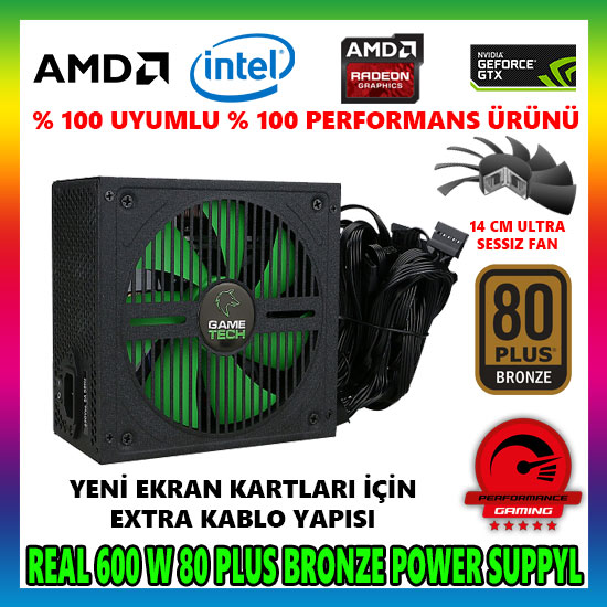 GAMETECH GTP-600 600W 80 PLUS POWER SUPPLY GAMETECH GTP-600 600W 80 PLUS POWER SUPPLY